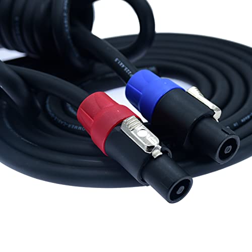 speak on 2Pcs Professional Speakon to 1/4 Inch ts Speaker Cable for pa jack Pair 14 awg Gauge Male Audio port plug Amplifier Connection dj amp Heavy Duty bocina Cord Wire ft with Twist Lock(100 feet) - size: 100 feet