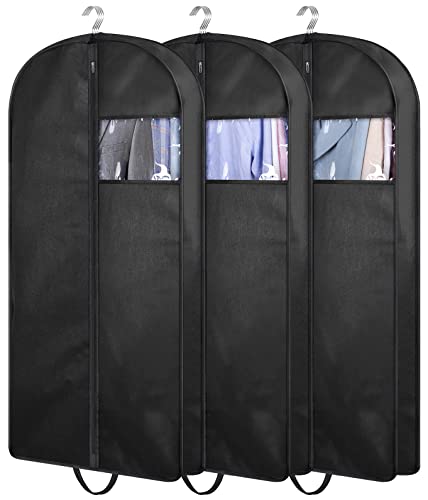 KIMBORA 43" Suit Bags for Closet Storage and Travel, Gusseted Hanging Garment Bags for Men Suit Cover With Handles for Clothes, Coats, Jackets, Shirts（3 Packs） - size: 43"