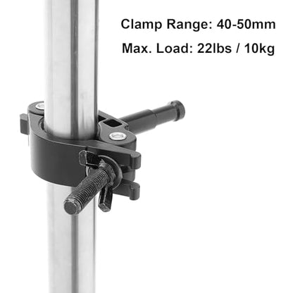 PHOCUS Half Coupler Clamp with 5/8" Baby Pin, Heavy Duty Truss Clamp on Round Tube for Supporting Photography Video Light Studio LED Ring Light (Clamp Range: 40-50mm) (Pack of 2) - size: Clamp Range: 40-50mm (Pack of 2)
