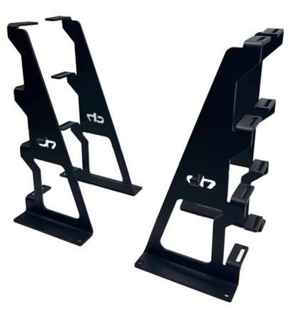 Droppin' Hz 4 Amp Amplifier Rack, Heavy Duty Laser Cut Steel Audio Equipment Rack for Car Audio Sound Systems, Black Powder Coated Amps Rack, Racks for Sound Equipment, Amplifiers Not Included