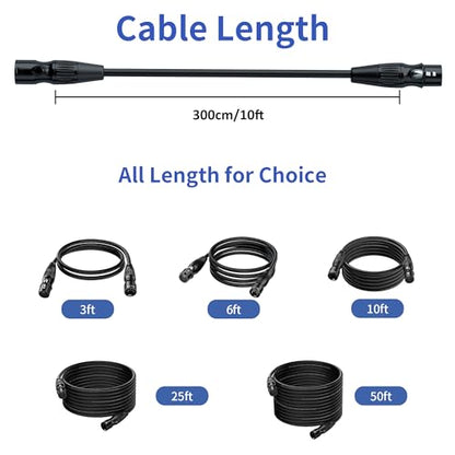 SMALL-EYE 5 Pin DMX Cables 10 ft 4-Pack, 4-Core Male to Female - size: 10 feet -4 Packs