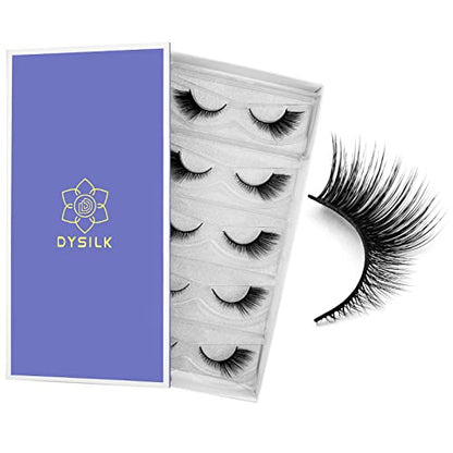 DYSILK Eyelashes Mink Lashes - False Eyelashes Fake Lashes 5 Pairs 6D Lashes Cat Eye Fake Eyelashes Strip Lashes Reusable Faux Mink Eyelashes Lash Extension Kit | Angel 4mm-17mm - color: 5 Pairs- 10