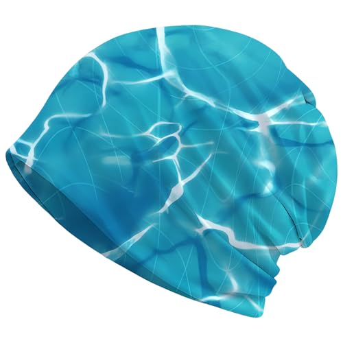 Art Owl Women's Slouchy Beanie Hat Cute Turban Hats Cancer Headwear Caps Baggy Skull Sleep Scarf - color: Blue Water Ripple
