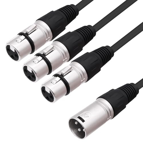 3 Way XLR Splitter Audio Y Cable 1 Male to 3 Female Adapter 0.6M | XLR Balanced Microphone Audio 1 to 3 Splitter Cord,for Mixer Amplifier Camera - style: 1 male to 3 female