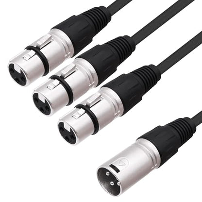 3 Way XLR Splitter Audio Y Cable 1 Male to 3 Female Adapter 0.6M | XLR Balanced Microphone Audio 1 to 3 Splitter Cord,for Mixer Amplifier Camera - style: 1 male to 3 female