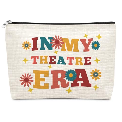 Sazuwu Theater makeup bag Theatre Drama Gift for Women Theaters Lovers Gift for daughter sister bestie cosmetic bag Appreciation Gifts for Dramatist Christmas Birthday Gifts toiletry pouch - color: IN MY THEATRE ERA