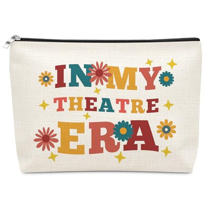 Sazuwu Theater makeup bag Theatre Drama Gift for Women Theaters Lovers Gift for daughter sister bestie cosmetic bag Appreciation Gifts for Dramatist Christmas Birthday Gifts toiletry pouch - color: IN MY THEATRE ERA