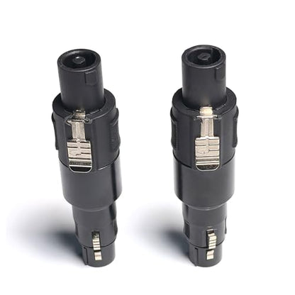 WJSTN Speakon to 3pin XLR Adapter, Black, Professional Connector, 2 Pack, for PA Systems, DJ Equipment, Amplifiers, Mixing Consoles (Speakon Male to XLR Female) - style: Speakon Male to xlr Female