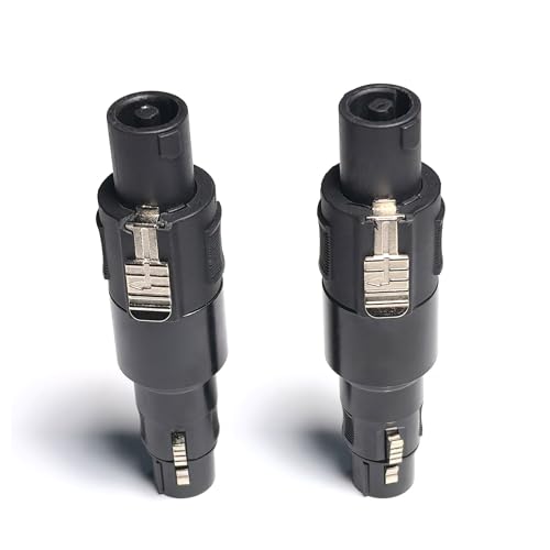 WJSTN Speakon to 3pin XLR Adapter, Black, Professional Connector, 2 Pack, for PA Systems, DJ Equipment, Amplifiers, Mixing Consoles (Speakon Male to XLR Female) - style: Speakon Male to xlr Female