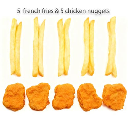 10 PCS Simulated Chicken Nuggets Fake French Fries Artificial Food Model Fake Lifelike Food Props for Kitchen Home Party Decoration Bakery Shop Props Display