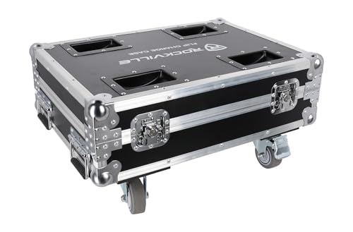 Rockville FLIP CHARGE CASE Charging Travel Road Case For (6) FLIP PAR Lights | Built-in Power Strip, Shockproof Foam, Rolling, Wheels with Brakes, Stackable, Aluminum Frame, Butterfly Locks, Drop-Tested