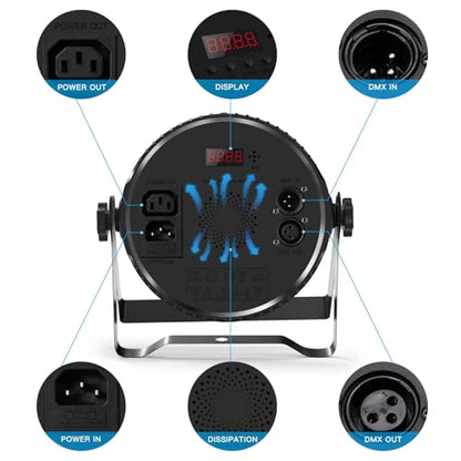 Stage Lights, 1 Pack U`King Par Can Lights RGBW LED 14x6W DMX Sound Activated, Uplights for Events Wedding Parties Church Live Show Concert Club