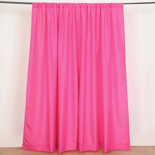 Efavormart 2 Pack | Fuchsia Polyester Drapery Panels with Rod Pockets, Photography Backdrop Curtains, 5ftx8ft - 130 GSM - color: Fushia