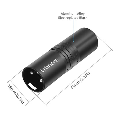 XLR Male to Male Audio Adapter, Black Shell Secure Locking Coupling Connector, 3-Pin Lossless Signal Transmission, Durable XLR Extender for Studio & Stage Equipment Cable Adapter 3-Pack