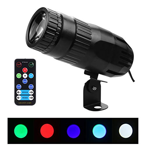 Lixada Pinspot LED DJ Effect Light, Mini RGBW LED Beam Spot Lights, Pinspot Light with Remote Spotlight Stage Effect Lighting for DJ Disco Party Bar Club Show Wedding - color: Black