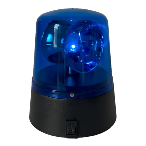 LED Strobe Light, 360 Degree Disco Party Rotating Lamp DJ Flashing Stage Lights, Emergency Police Car Beacon Siren Strobe Light with Switch Control for DJ Show Bar (Blue) - color: Blue