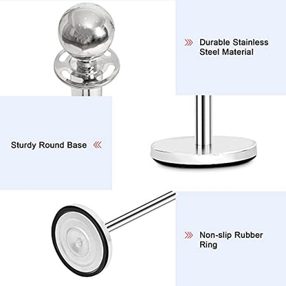 Goplus 6Pcs Stainless Steel Stanchion Set, Stanchions and 5FT Red Velvet Ropes, Round Top Polished Silver Stanchion Posts Queue Line Pole, Crowd Control Safety Barriers for Theaters, Museum, Party