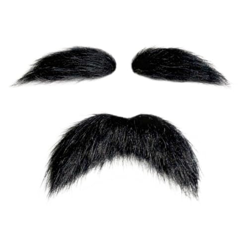 Honcloud DIY Self Adhesive Novelty Fake Mustache Facial Hair - color: Black (Eyebrows and Mustache)