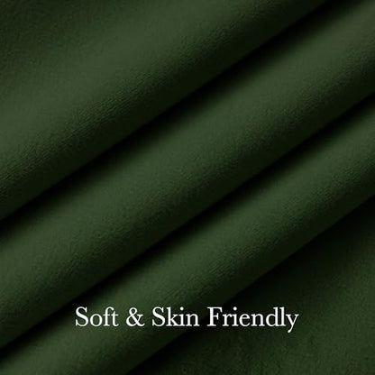 NICETOWN 94 Inch Length Adjustable Velvet Curtains, Olive Green Room Darken Noise Reduce Pinch Pleat Drape with Hooks and Back Tab, Modern Window Panels for Bedroom Living/Dining Room Office, 2 Panels - color: Olive Green, size: 40"W x 94"L (Pack of 2)