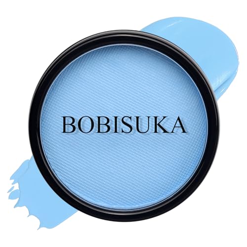 BOBISUKA Light Blue Face Body Paint, Water-Based Face Painting Kit & Body Paints,Safe Non-Toxic Facepaint for Halloween Sally Avatar Corpse Bride Smurf SFX Makeup Costume Cosplay Party Theater & Stage - color: Light Blue