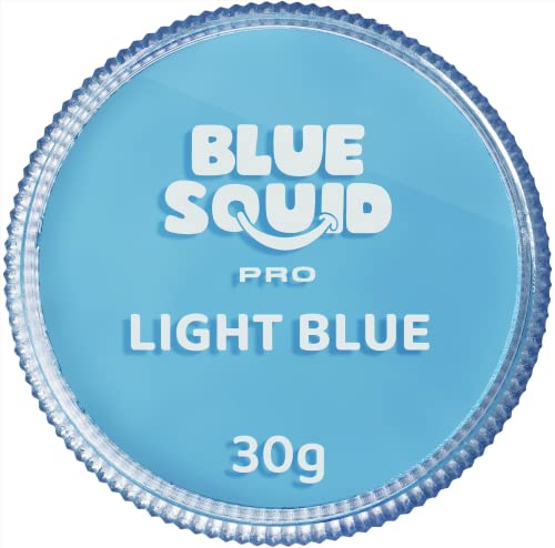 Blue Squid Face Paint Water Based Single Cake Professional Face Paint & Body Paint - Water Activated, Kids Adults Face Painting for Costume, Halloween Makeup, Cosplay - Light Blue Face Paint 30g - color: Classic Light Blue 30g
