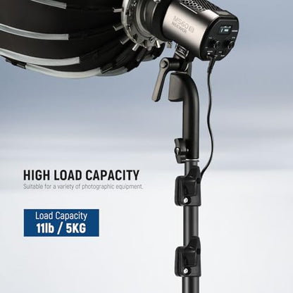 NEEWER Light Stand with 180° Reversible Legs, 70"/178cm Portable Travel Tripod Stand 1/4" Screw & 5/8" Stud for Indoor Outdoor Photography Speedlite Strobe Ring Light Softbox, ST178B, Black