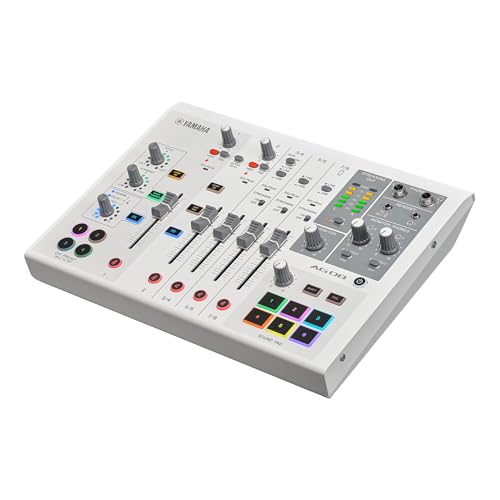 Yamaha AG08 White 8-Channel USB-C Audio Interface and Live Streaming Mixer - color: White, style: AG08