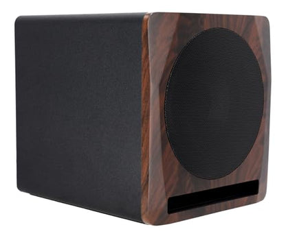 Rockville APM10D Active Studio Subwoofer in Dark Wood, 10", 400W, MDF Wood, RCA/XLR/Optical, Front-Firing Port, Perfect for Studios and Music Production - color: dark wood