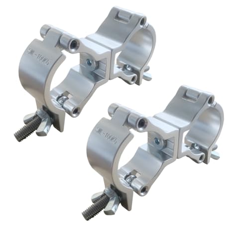 Stage Light swivel dual Truss O Clamps Load 220lbs | Heavy Duty Lighting Truss Clamp for 4/5 - 2" Pipe, 22-220lbs Premium Aluminum O-Clamp for DJ Stage Lighting Setup - size: Fit for 1.49-1.65inch pipe-2pcs