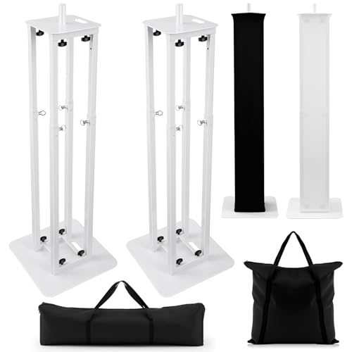 Cinnvoice 2 Set DJ Totem Light Stand Adjustable,3.3-5.8ft,White - size: 3.3-5.8ft
