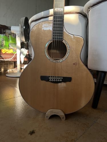 Wooden Guitar Stand Put it anywhere Portable Bamboo Stand for Acoustic Guitar Wooen Folk Guitar Rack (Large)