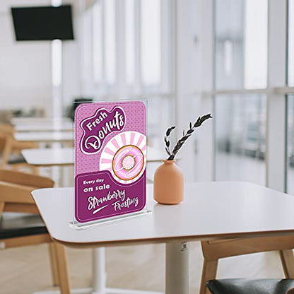 Lechay 3 Pack Acrylic Sign Holder, 8.5 x 11 inches Clear Table Menu Display Stand Desktop Display Stand Paper Holder Table Top Sign Holder Suitable for Restaurants, Office, Home, Store