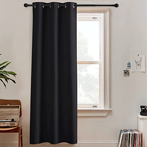 RYB HOME 60 inch Wide Black Blackout Room Divider Curtain for Living Room - color: Black, size: 60"W x 84"L (Pack of 1)
