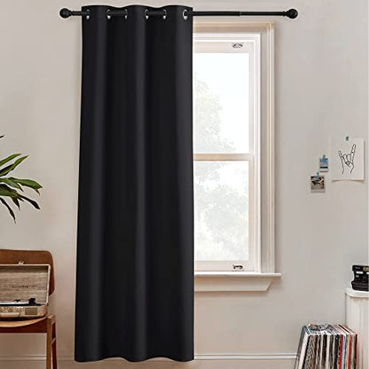 RYB HOME 60 inch Wide Black Blackout Room Divider Curtain for Living Room - color: Black, size: 60"W x 84"L (Pack of 1)