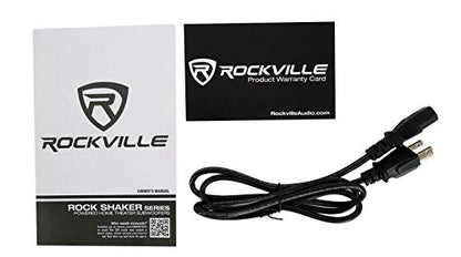 Rockville Rock Shaker 12 Wood 800W Peak/400W RMS Powered Home Theater Subwoofer 4 Ohm, Deep Bass, MDF Enclosure, RCA/High-Level Inputs, for Movies and Music - color: Classic Wood