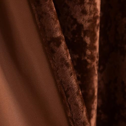 Brown Crushed Velvet Curtains with Rod Pocket Luxurious Thermal Insulation Soundproofing and Room Darkening Window Treatments for Living Room Bedroom Office, 2 Panels Set 52" W x 84" L - color: Brown, size: 52"W x 84"L (Pack of 2)