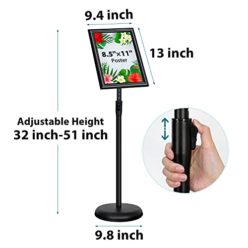 6Packs Sign Holder Stand 8.5 x 11 - Adjustable Heavy Duty Poster Sign Stands for Display 8.5 x 11 - Floor Standing Sign Holder for Vertical and Horizontal Sign Displayed(Black) - size: 8.5"x11" 6pack