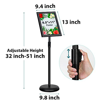 6Packs Sign Holder Stand 8.5 x 11 - Adjustable Heavy Duty Poster Sign Stands for Display 8.5 x 11 - Floor Standing Sign Holder for Vertical and Horizontal Sign Displayed(Black) - size: 8.5"x11" 6pack
