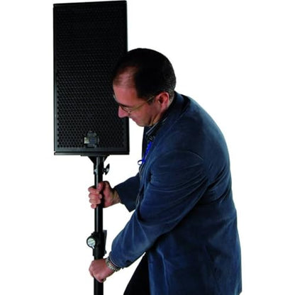 QUIK LOK - SP282 BK Tripod Speaker Stands - Lightweight Aluminum PA Loudspeaker Mounts with Pneumatic Easy-Lift Assist and Heavy-Duty Tube Construction, 1 Pair, Black