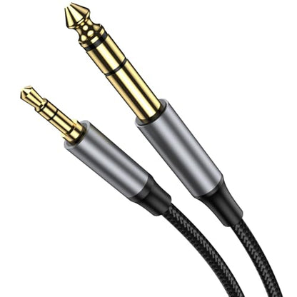 1/4 inch to 3.5mm Stereo Audio Cable 16FT, 3.5mm to 6.35mm Stereo Audio Cable, 1/8 to 6.35mm Y Splitter Guitar AMP Aux Cord for Headphones Jack, Laptop, Speaker, Phone Mixer. - size: 16.5FT
