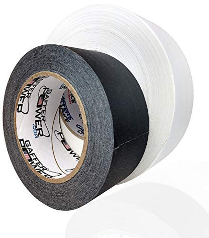 Gaffer Tape Gaffer's Choice Ultra - White Gaffers Tape 2 Inch x 60 Yard - THE Biggest ROLL - Heavy Duty Tape - Easiest to Tear Cloth Tape - color: White