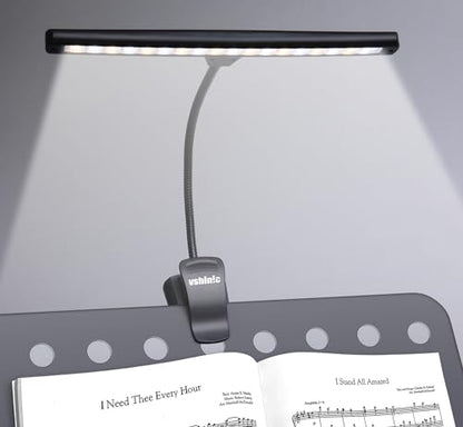 Clip On Music Stand Light,18LED Rechargeable Piano Light, Orchestra Light 3 Colors & 2 Levels Brightness Settings,Perfect for Piano, Keyboard,Orchestra,DJ,Craft and Reading