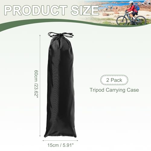 Tripod Case Bag, Nylon Tripod Storage Bag, Long Foldable Monopod Compact Carrying Organizer Pouch- Fitting for (Monopod/Light Stand/Umbrella/Travel) 24 x 6 In & 2 Pack & Black - size: 24 x 6 In