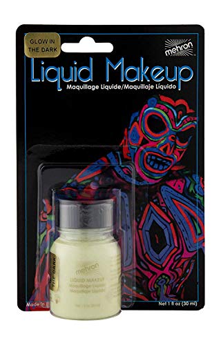 Mehron Makeup Liquid Makeup - GLOW IN THE DARK, Face & Body Paint | 1 Fl oz Water-Based Face Paint & Body Paint Perfect for Halloween & Cosplay. Air Brush Compatible. Vegan & Made in the USA. - color: Glow in the Dark