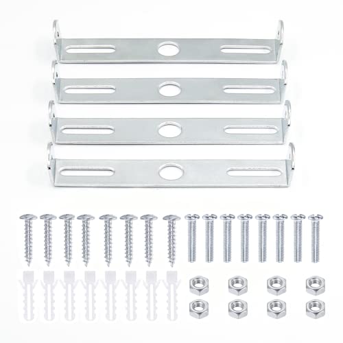 4 Packs Universal Light Fixture Mounting Bracket Square Kit,4.1 inch Ceiling Light Plate Wall Mounting Bracket Crossbar for Chandelier, Outdoor Lighting etc.(105x18mm) - size: 105x18mm