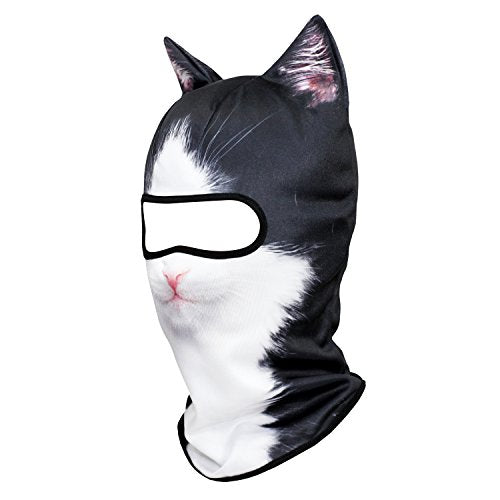 WTACTFUL 3D Animal Ears Balaclava, Breathable Face Mask for Halloween | Stand-Up Ears, Windproof Dustproof, Quick-Dry, No Fade Print, Soft, for Music Festivals Raves Ski Snowboard Moto Party - color: # British Bicolor Cat Meb-18