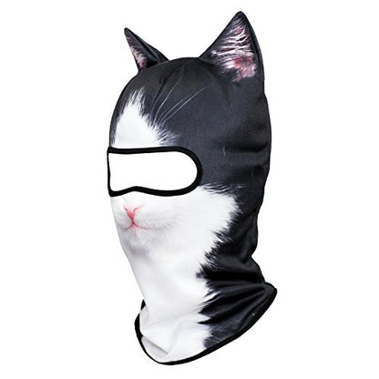 WTACTFUL 3D Animal Ears Balaclava, Breathable Face Mask for Halloween | Stand-Up Ears, Windproof Dustproof, Quick-Dry, No Fade Print, Soft, for Music Festivals Raves Ski Snowboard Moto Party - color: # British Bicolor Cat Meb-18