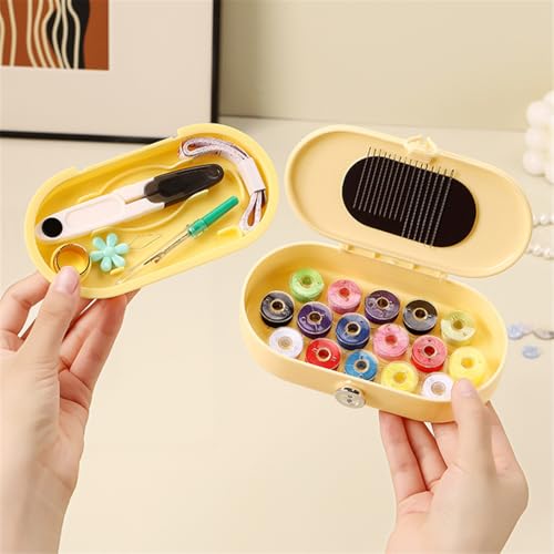 Grey White Sewing Project Kit, 140 Pcs Travel Family Sewing Supplies Repair Kit Portable Small Traveler Sewing Kit Sewing Thread Accessories DIY Sewing Supplies Organizer (White Grey) - color: White Grey