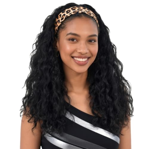 BECUS 20" Loose Wave Headband Wig for Black Women Natural Look - color: A-Loose Wave Black, size: 20 Inch