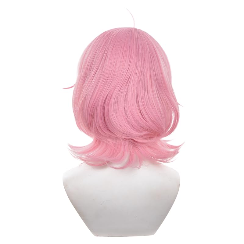 Pink Shoulder-Length Messy Cosplay Wig Replacement Wig Heat Resistan Synthetic Fiber Hairs for Uniex Adult Cos Halloween Christmas Anime Party - color: Pink